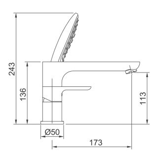 Смеситель на борт ванны Gappo G1148 белый/хром
