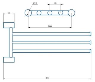 Полотенцедержатель Haiba HB8413-7 40см чёрный