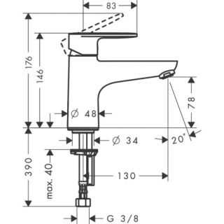Смеситель для раковины Hansgrohe Vernis Blend 71443000 хром