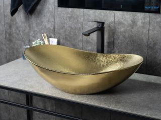 Раковина Gid Gd9811 53340 накладная золотая 61x37x15