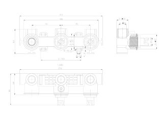 Душевой комплект Black&White Gravity 9025NC с термостатом хром