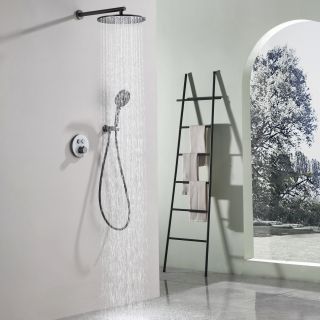 Душевой комплект Black&White Gravity 9301GM с термостатом оружейная сталь