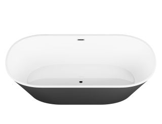 Акриловая ванна Grossman Forta GR-1503MB 170x75см чёрный матовый/белый