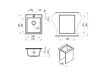 Мойка кухонная Granula Kitchen Space 4201, ПИРИТ