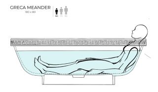 Ванна из искусственного камня Salini Greca Meander S-Stone 103021M 180x80см белый матовый