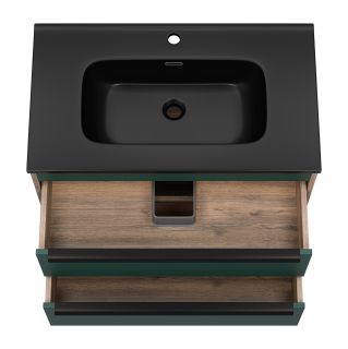 Подвесная тумба под раковину Brevita Greenwood GRE-09080-0802Я 80см зелёный/дуб Галифакс олово