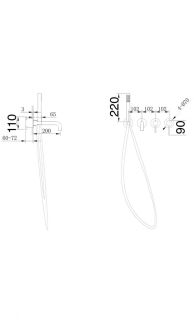 Смеситель для ванны с ручным душем Grocenberg GB5070MG Матовое золото