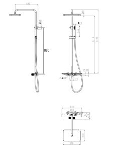Душевая система с термостатом Grocenberg GB7038CR Хром