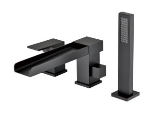 Смеситель на борт ванны Groсenberg GB6008-2 Черный матовый