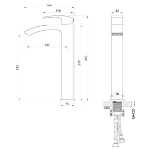 Смеситель для раковины Wonzon & Woghand Fit WW-88239009-CR хром