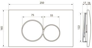 Клавиша смыва Point Виктория PN44061BC чёрный/хром