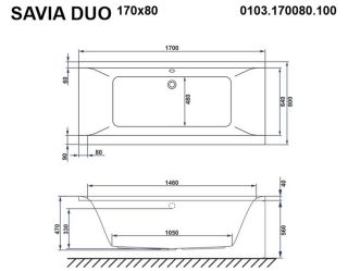 Гидромассажная ванна Whitecross Savia Duo 0103.170080.100.NANO.CR 170x80см Nano хром