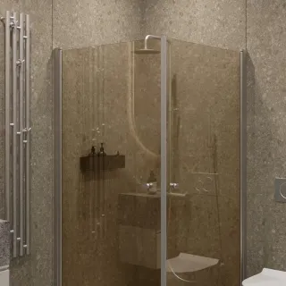 Душевой уголок на монопетле by Deonria U-80-79-6-BR-HM 80x79см хром матовый/бронза