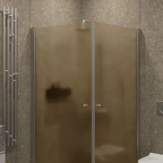 Душевой уголок на монопетле by Deonria U-80-79-6-BR/M-HM1 80x79см хром матовый/бронза матовая