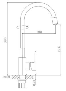 Смеситель для кухни Haiba HB70112-3 серый/хром