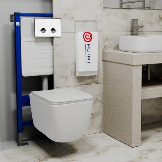 Клавиша смыва для пневматической инсталляции Point Венера PN44071WC белый/хром