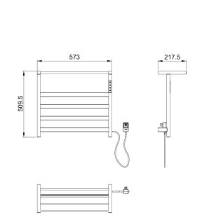 Полотенцесушитель электрический Wonzon & Woghand Essen WW-A402-GM 57x51 см тёмный графит