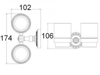 Держатель стакана двойной Zorg Antic AZR 04 SL серебро
