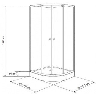 Душевой уголок Parly с поддоном 90x90см хром ZPE911T
