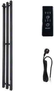 Полотенцесушитель электрический Маргроид Inaro 15x120см правый чёрный матовый Inaro3v-12012-1081-9005R