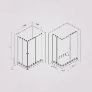 Душевой уголок AM.PM Sunny W87G-403-12090-BT  120х90 см профиль черный