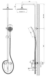 Душевая система ESKO Lagos Black ST205LGBL черный