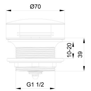 Донный клапан для ванны Wonzon & Woghand WW-SS105-CR хром