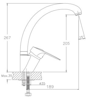 Смеситель для кухни Haiba HB4104 хром