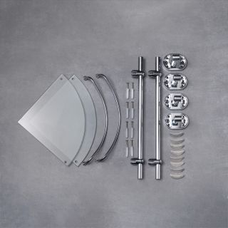 Полка для ванной комнаты РМС A9010 двойня угловая хром