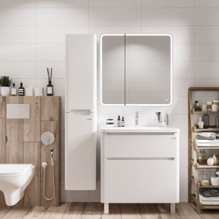 Шкаф-зеркало Grossman Адель 80см белый 208004