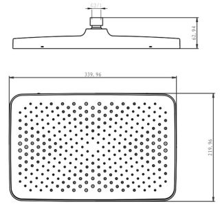 Верхний душ Raglo R451.52.09 34x22см графит