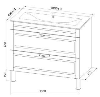 Напольная тумба с раковиной IDDIS Oxford OXF10L1i95K 100см светло-серый