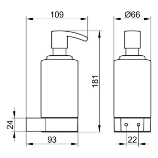 Диспенсер для пенного мыла Keuco Plan 14957019000 с  хромированным матовым стеклом