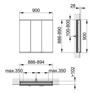 Зеркальный шкаф Keuco Royal Modular 800310091000200 90 см