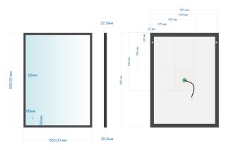 Зеркало с подсветкой ABBER See AG6110SC-0.65 65см чёрный