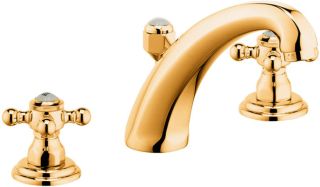 Смеситель для раковины на три отверстия Kludi 1926 позолоченный 510434520