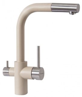 Смеситель для кухни Florentina Кристалл с подключением под фильтр бежевый