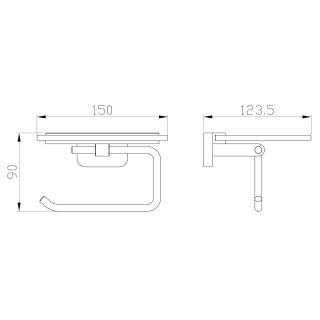 Держатель для туалетной бумаги с полкой Wonzon & Woghand Graffity WW-9326 тёмный графит