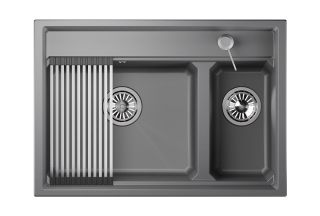 Мойка кухонная Granula Kitchen Space 7302, АЛЮМИНИУМ