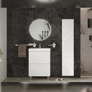 Тумба под раковину напольная Velvex Edge tn.EDG.9696.60.2Y белый глянец, 60 см