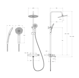 Душевая стойка Cezares  LUX-CVD-01 хром
