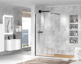 Душевая перегородка CEZARES LIBERTA-L-1-95-120-C-NERO кронштейн 120см