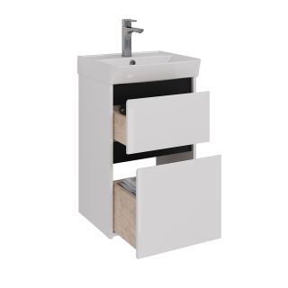 Тумба под раковину Lemark Combi LM03C45T-black 45 см белый глянец черный