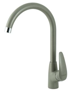 Смеситель для кухни Lemark Linara LM0405PGS с высоким поворотным изливом серый шёлк