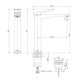 Смеситель для раковины Lemark Allegro LM5909CW с донным клапаном белый