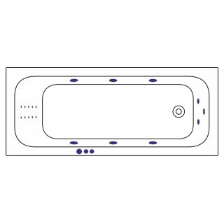 Гидромассажная ванна WHITECROSS Vibe 0105.180075.100.SMARTNANO.GL 180x75 см Smart Nano золото