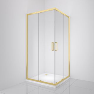 Душевой уголок BelBagno LUCE-A-2-100-C-ORO золото