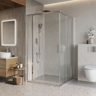 Душевой уголок BelBagno LUCE-A-22-90+25-C-Cr  хром