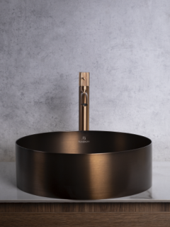 Раковина AltroBagno Luna 001004 BrAn из нержавеющей стали бронза состаренная