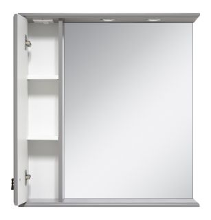 Зеркальный шкаф с подсветкой Misty Лувр 85см левый серый